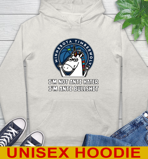 Minnesota Timberwolves NBA Basketball Unicorn I'm Not Anti Hater I'm Anti Bullshit Hoodie 12