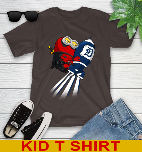 MLB Baseball Detroit Tigers Deadpool Minion Marvel Shirt Youth T-Shirt 7 MLB Baseball Detroit Tigers Deadpool Minion Marvel Shirt Youth T-Shirt - Image 7