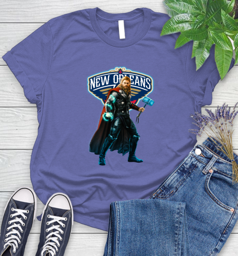 NBA Thor Avengers Endgame Basketball New Orleans Pelicans Women's T-Shirt 11