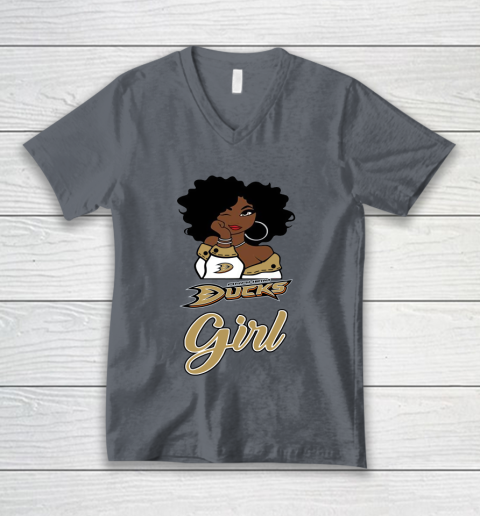 Anaheim Ducks Girl NHL V-Neck T-Shirt 5