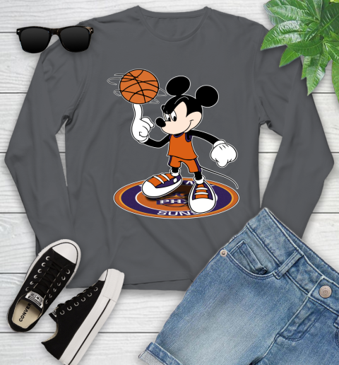 NBA Basketball Phoenix Suns Cheerful Mickey Disney Shirt Youth Long Sleeve 8