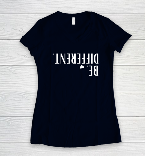 Funny Upside Down Be Different Women's V-Neck T-Shirt 2
