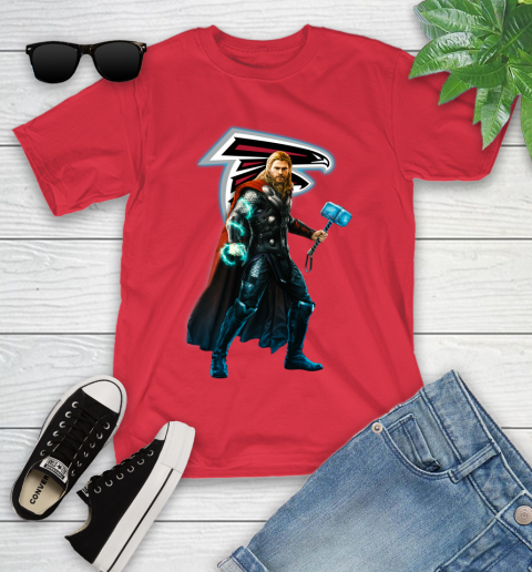 NFL Thor Avengers Endgame Football Atlanta Falcons Youth T-Shirt 10
