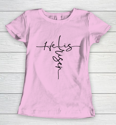 Easter He is Risen Cross Christian Women's T-Shirt 6