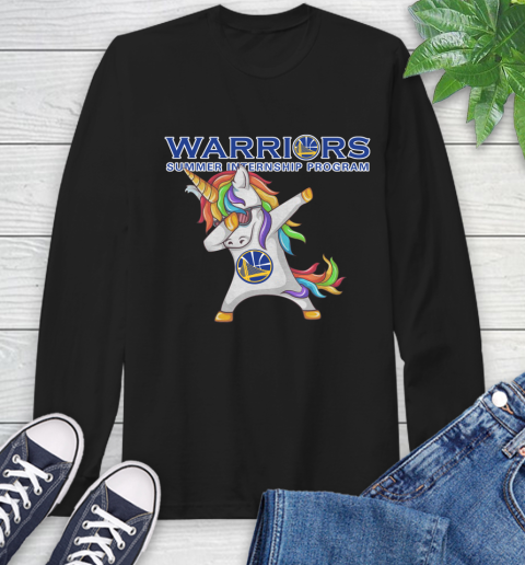 Golden State Warriors NBA Basketball Funny Unicorn Dabbing Sports Long Sleeve T-Shirt 2