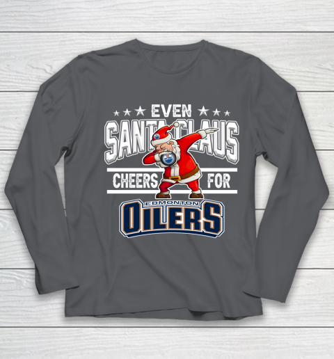 Edmonton Oilers Even Santa Claus Cheers For Christmas NHL Youth Long Sleeve 7 Edmonton Oilers Even Santa Claus Cheers For Christmas NHL Youth Long Sleeve - Image 7