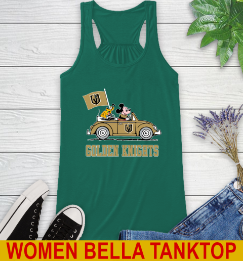 NHL Hockey Vegas Golden Knights Pluto Mickey Driving Disney Shirt Racerback Tank 7