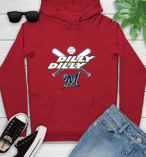 MLB Milwaukee Brewers Dilly Dilly Baseball Sports Youth Hoodie 11