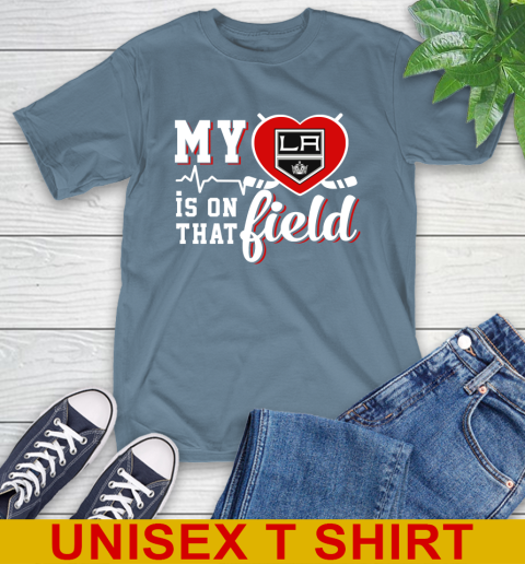 NHL My Heart Is On That Field Hockey Sports Los Angeles Kings T-Shirt 8