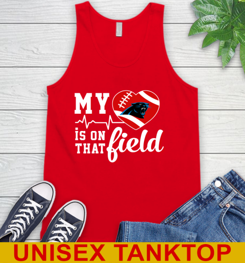 NFL My Heart Is On That Field Football Sports Carolina Panthers Tank Top 5