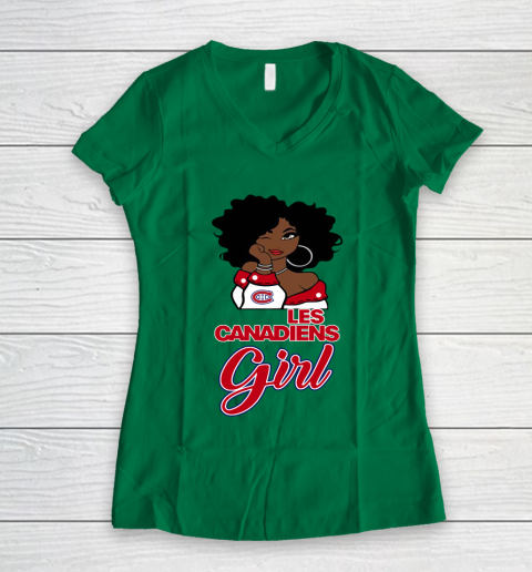 Montreal Canadiens Girl NHL Women's V-Neck T-Shirt 5