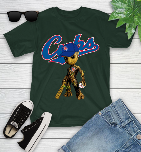 MLB Chicago Cubs Groot Guardians Of The Galaxy Baseball Youth T-Shirt 5