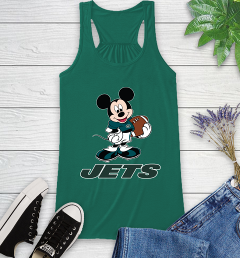 NFL Football New York Jets Cheerful Mickey Mouse Shirt Racerback Tank 7
