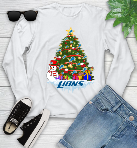 Detroit Lions Merry Christmas NFL Football Sports Youth Long Sleeve