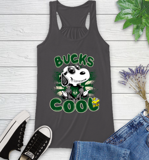NBA Basketball Milwaukee Bucks Cool Snoopy Shirt Racerback Tank 9