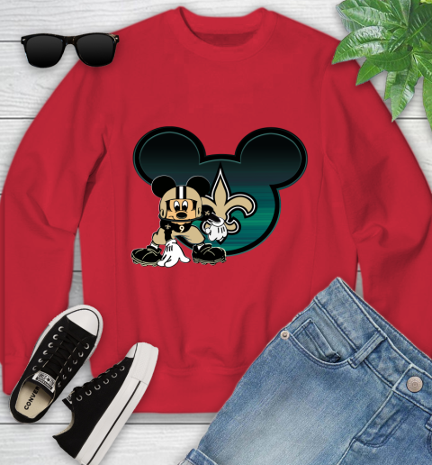 NFL New Orleans Saints Mickey Mouse Disney Football T Shirt Youth Sweatshirt 9