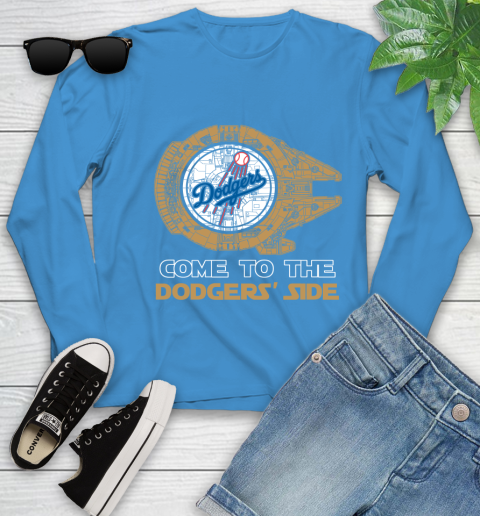MLB Come To The Los Angeles Dodgers Side Star Wars Baseball Sports Youth Long Sleeve 8