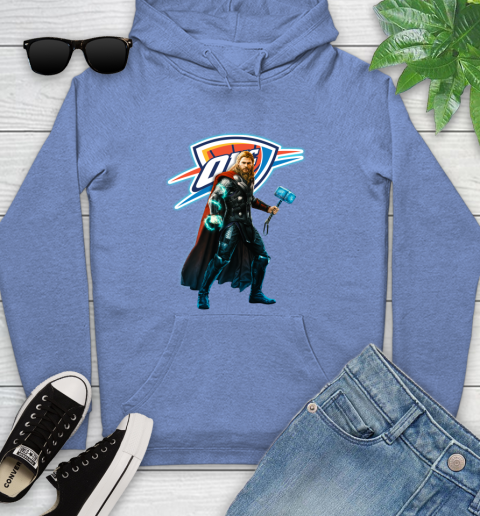 NBA Thor Avengers Endgame Basketball Oklahoma City Thunder Youth Hoodie 12