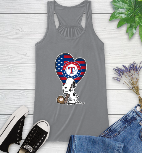 Texas Rangers MLB Baseball The Peanuts Movie Adorable Snoopy Racerback Tank 5