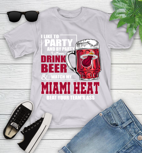 NBA Drink Beer and Watch My Miami Heat Beat Your Team's Ass Basketball Youth T-Shirt 4