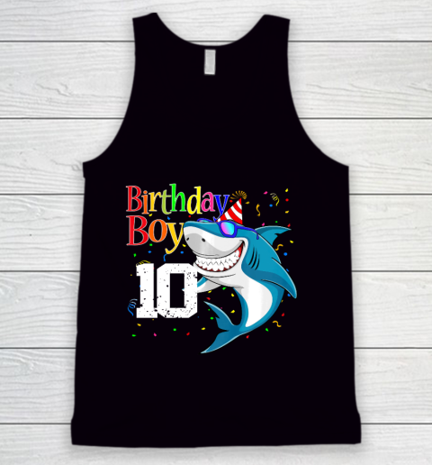 Kids 10th Birthday Boy Shark Shirts 10 Jaw Some Four Tees Boys 10 Years Old Tank Top