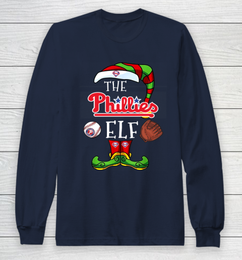 Philadelphia Phillies Christmas ELF Funny MLB Long Sleeve T-Shirt 2