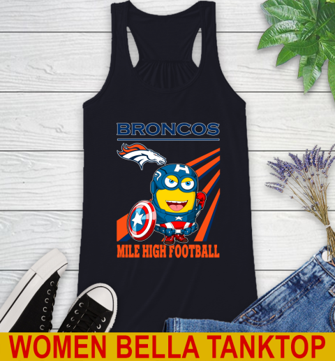 NFL Football Denver Broncos Captain America Marvel Avengers Minion Shirt Racerback Tank 8
