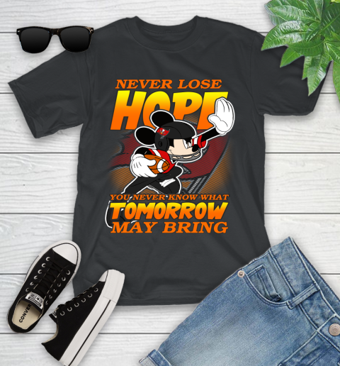 Tampa Bay Buccaneers NFL Football Mickey Disney Never Lose Hope Youth T-Shirt