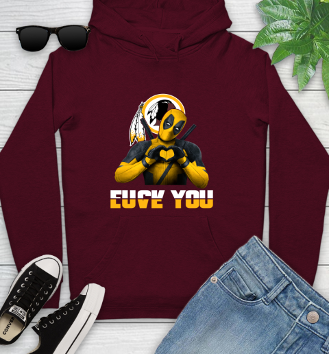 NHL Washington Redskins Deadpool Love You Fuck You Football Sports Youth Hoodie 7