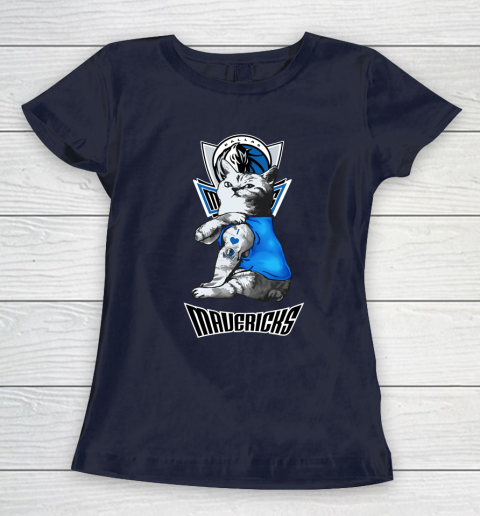 NBA Basketball My Cat Loves Dallas Mavericks Women's T-Shirt 2