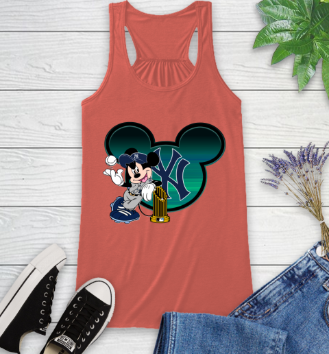 MLB New York Yankees The Commissioner's Trophy Mickey Mouse Disney Racerback Tank 4
