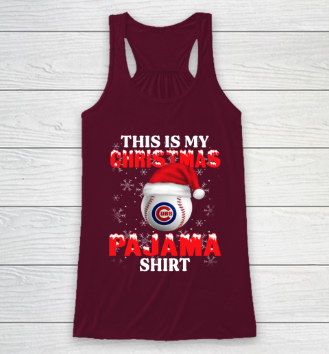 Chicago Cubs This Is My Christmas Pajama Shirt MLB Racerback Tank 2