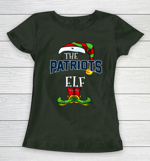 New England Patriots Christmas ELF Funny NFL Women's T-Shirt 4