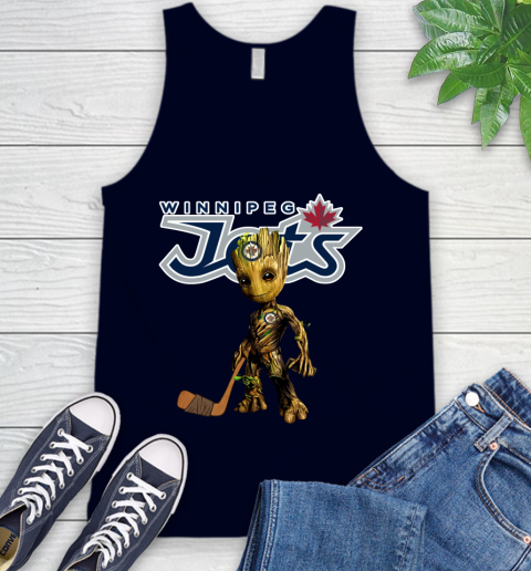 Winnipeg Jets NHL Hockey Groot Marvel Guardians Of The Galaxy Tank Top 3