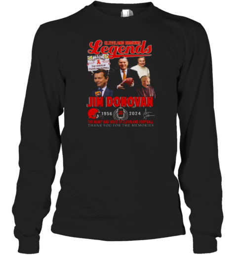 Donovan 1956 2024 The Heart And Voice Of Cleveland Football Thank You For The Memories Long Sleeve T-Shirt