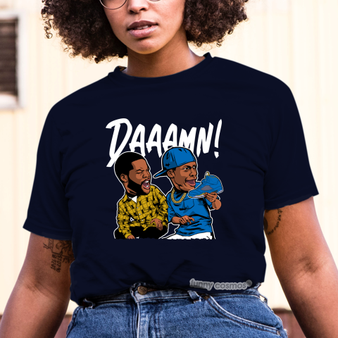 Air Jordan 5 Laney Royal Matching Sneaker Tshirt Daaame Meme 2 Blue and yellow Jordan Tshirt