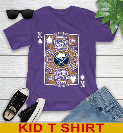 Buffalo Sabres NHL Hockey The King Of Spades Death Cards Shirt Youth T-Shirt 3