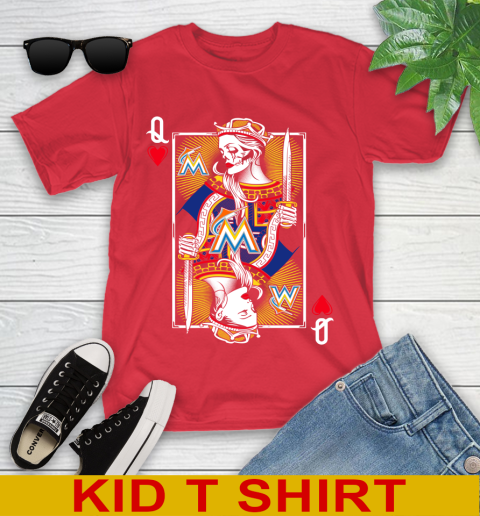 MLB Baseball Miami Marlins The Queen Of Hearts Card Shirt Youth T-Shirt 11