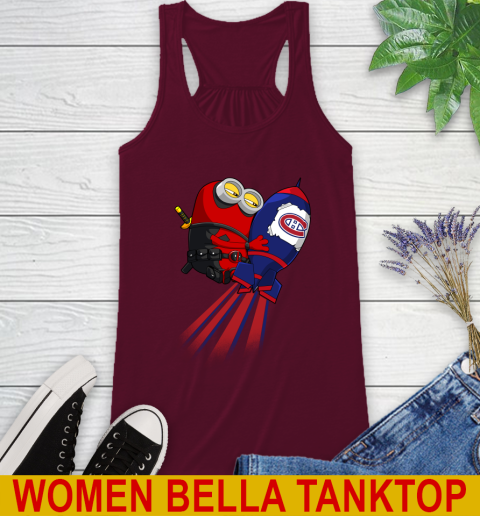 NHL Hockey Montreal Canadiens Deadpool Minion Marvel Shirt Racerback Tank - Image 3