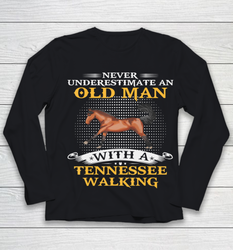 Father gift shirt Mens Never Underestimate An Old Man With A Tennessee Walking Gift T Shirt Youth Long Sleeve