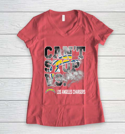 NFL Los Angeles Chargers Can't Stop Vs Women's V-Neck T-Shirt 4