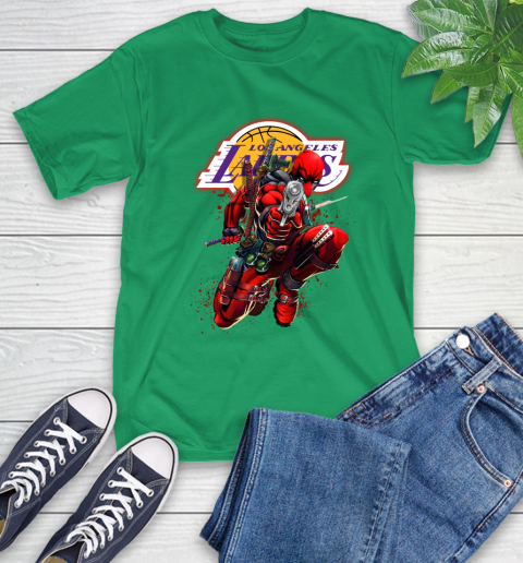 Nba Deadpool Marvel Comics Sports Basketball Los Angeles Lakers T