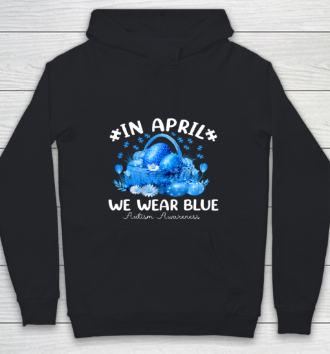 Blue Leopard Eggs Easter In April We Wear Blue Autism Kids Youth Hoodie