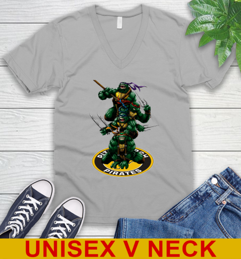 MLB Baseball Pittsburgh Pirates Teenage Mutant Ninja Turtles Shirt V-Neck T-Shirt 4