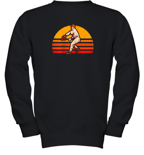 Retro Vintage Baseball Pitcher Gift Baseball Lover Youth Sweatshirt