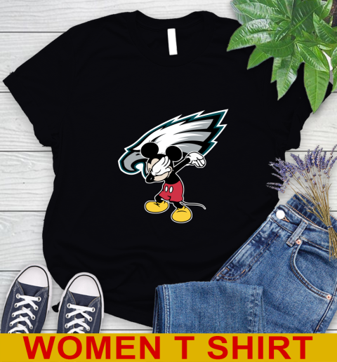 Philadelphia Eagles NFL Football Dabbing Mickey Disney Sports Women's T-Shirt 2