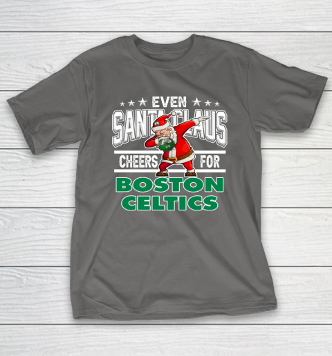 Boston Celtics Even Santa Claus Cheers For Christmas NBA T-Shirt 8
