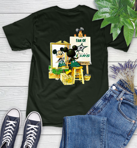 NHL Hockey Dallas Stars Mickey Drawing Shirt 86