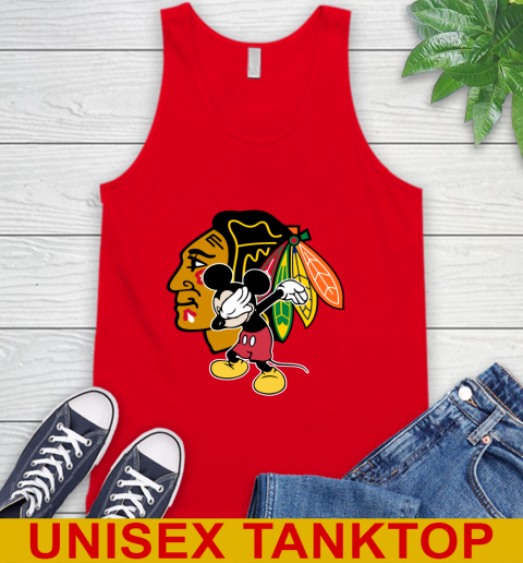 Chicago Blackhawks NHL Hockey Dabbing Mickey Disney Sports Tank Top 6