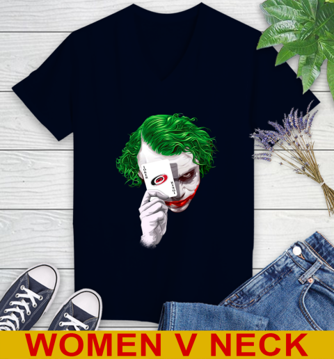 Carolina Hurricanes NHL Hockey Joker Card Shirt Women's V-Neck T-Shirt 2